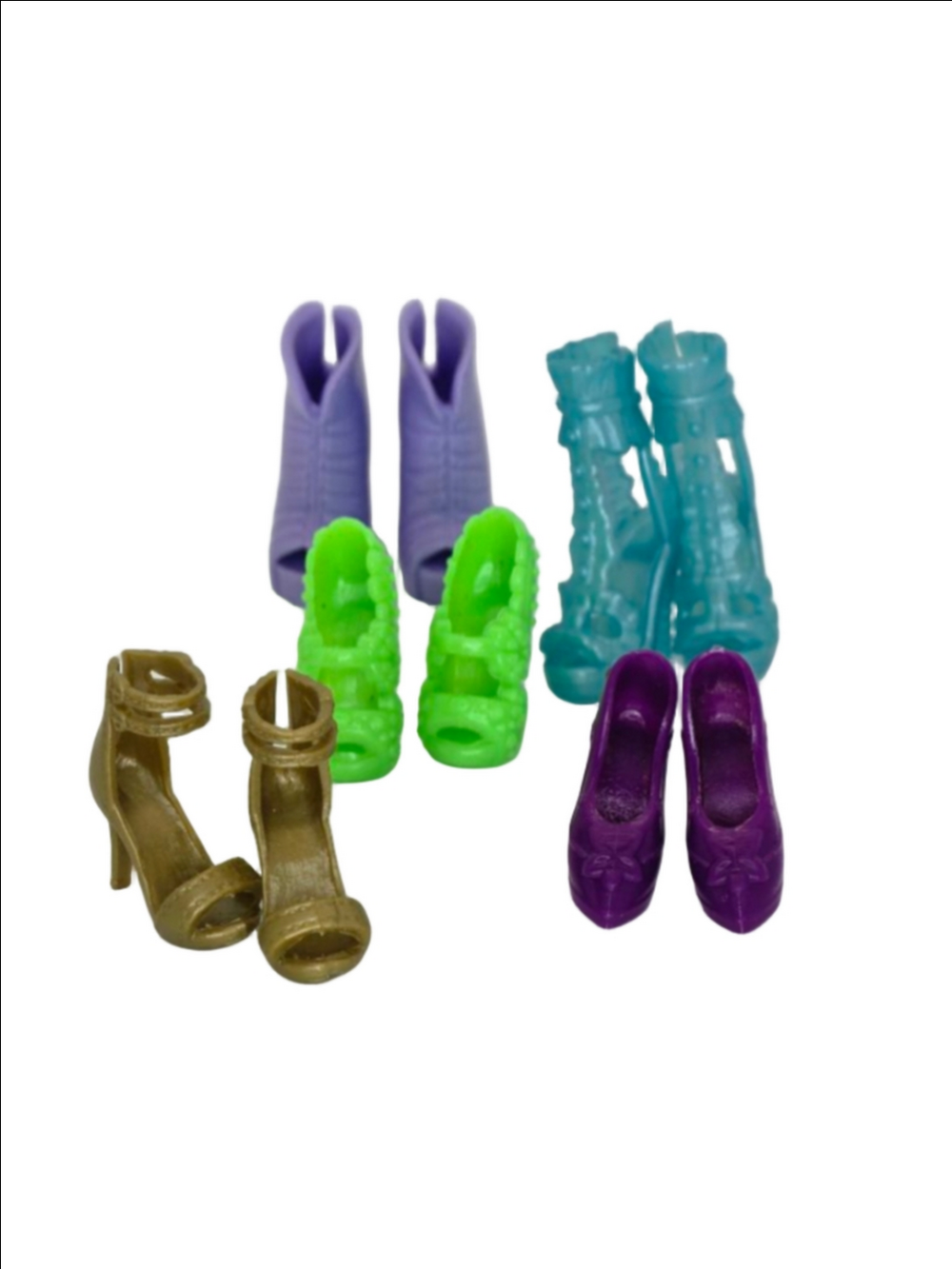 Girls Unbranded Doll Shoes One Size Purple Green Blue Gold
